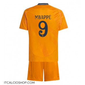 Real Madrid Kylian Mbappe #9 Seconda Maglia Bambino 2024-25 Manica Corta (+ Pantaloni corti)